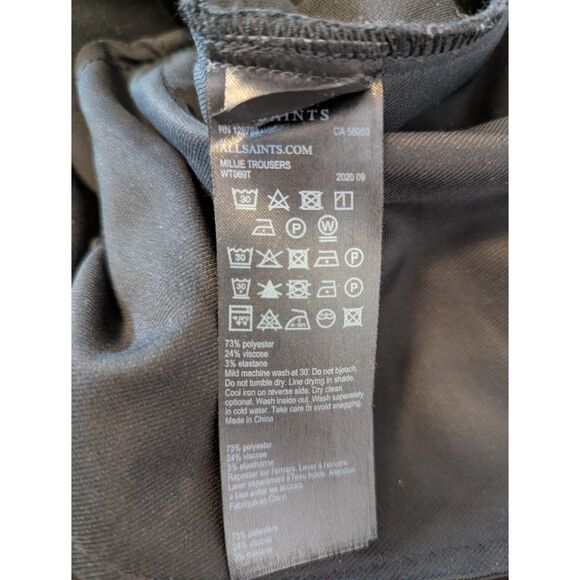 Allsaints Millie Wide Leg Trouser in Black size 4 - Picture 9 of 9